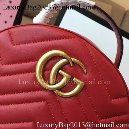Gucci GG Marmont Quilted Leather Backpack 476671 Red Gucci GG Marmont Quilted Leather Backpack 476671 Red