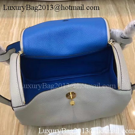 Hermes Lindy 30CM Original Leather Shoulder Bag LD30 Grey&Blue Hermes Lindy 30CM Original Leather Shoulder Bag LD30 Grey&Blue