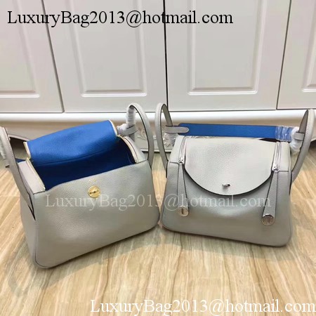 Hermes Lindy 30CM Original Leather Shoulder Bag LD30 Grey&Blue Hermes Lindy 30CM Original Leather Shoulder Bag LD30 Grey&Blue