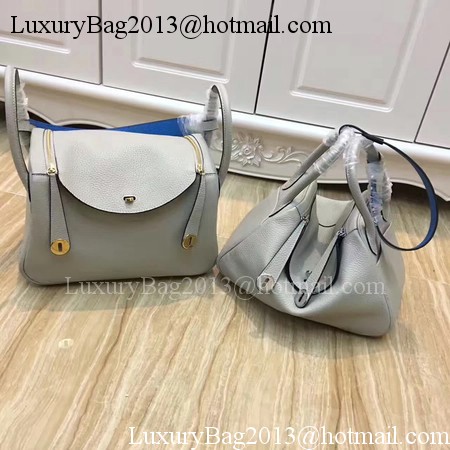 Hermes Lindy 30CM Original Leather Shoulder Bag LD30 Grey&Blue Hermes Lindy 30CM Original Leather Shoulder Bag LD30 Grey&Blue