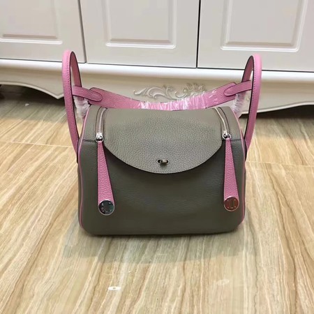 Hermes Lindy 30CM Original Leather Shoulder Bag LD30 Grey&Pink Hermes Lindy 30CM Original Leather Shoulder Bag LD30 Grey&Pink