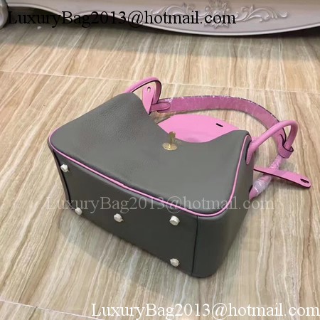 Hermes Lindy 30CM Original Leather Shoulder Bag LD30 Grey&Pink Hermes Lindy 30CM Original Leather Shoulder Bag LD30 Grey&Pink