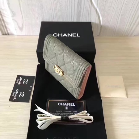 Boy Chanel Matelasse Bi-Fold Wallet Cannage Pattern CHA5261 Green Boy Chanel Matelasse Bi-Fold Wallet Cannage Pattern CHA5261 Green