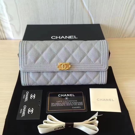 Chanel Boy Matelasse Long Wallet Cannage Pattern CHA5263 Grey Chanel Boy Matelasse Long Wallet Cannage Pattern CHA5263 Grey