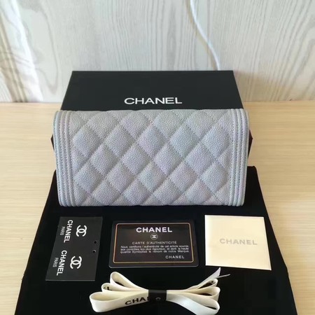 Chanel Boy Matelasse Long Wallet Cannage Pattern CHA5263 Grey Chanel Boy Matelasse Long Wallet Cannage Pattern CHA5263 Grey