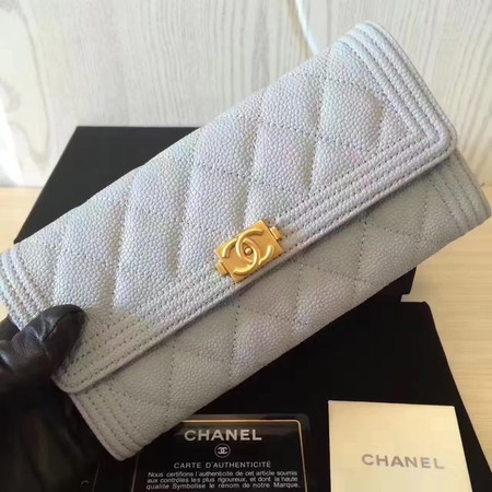 Chanel Boy Matelasse Long Wallet Cannage Pattern CHA5263 Grey Chanel Boy Matelasse Long Wallet Cannage Pattern CHA5263 Grey