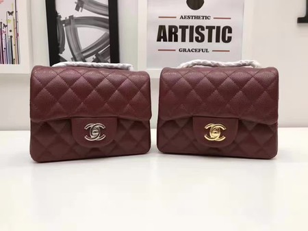 Chanel Classic MINI Flap Bag Original Cannage Pattern A1115 Wine Chanel Classic MINI Flap Bag Original Cannage Pattern A1115 Wine