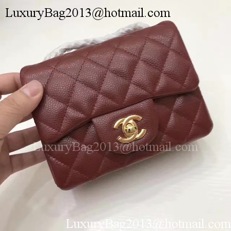 Chanel Classic MINI Flap Bag Original Cannage Pattern A1115 Wine Chanel Classic MINI Flap Bag Original Cannage Pattern A1115 Wine