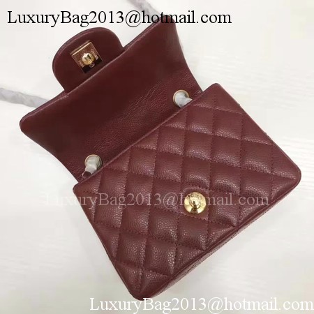 Chanel Classic MINI Flap Bag Original Cannage Pattern A1115 Wine Chanel Classic MINI Flap Bag Original Cannage Pattern A1115 Wine