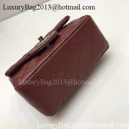 Chanel Classic MINI Flap Bag Original Cannage Pattern A1115 Wine Chanel Classic MINI Flap Bag Original Cannage Pattern A1115 Wine
