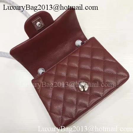 Chanel Classic MINI Flap Bag Original Cannage Pattern A1115 Wine Chanel Classic MINI Flap Bag Original Cannage Pattern A1115 Wine