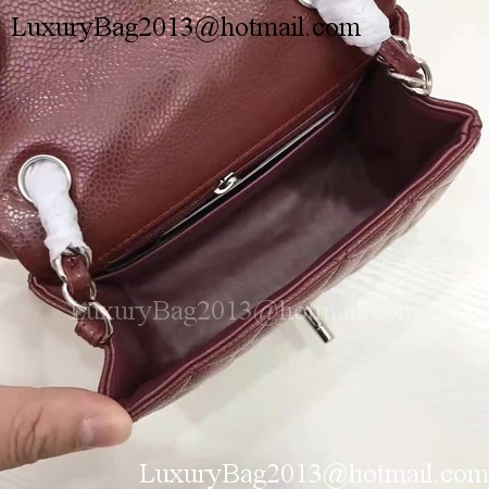 Chanel Classic MINI Flap Bag Original Cannage Pattern A1115 Wine Chanel Classic MINI Flap Bag Original Cannage Pattern A1115 Wine