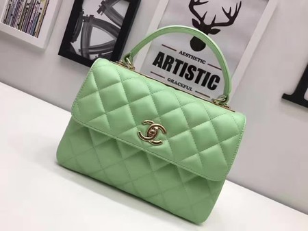 Chanel Classic Top Handle Bag Original Sheepskin Leather A92991 Green Chanel Classic Top Handle Bag Original Sheepskin Leather A92991 Green