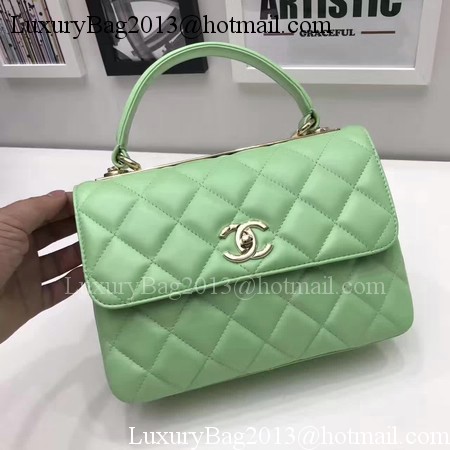 Chanel Classic Top Handle Bag Original Sheepskin Leather A92991 Green Chanel Classic Top Handle Bag Original Sheepskin Leather A92991 Green