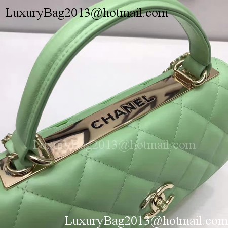 Chanel Classic Top Handle Bag Original Sheepskin Leather A92991 Green Chanel Classic Top Handle Bag Original Sheepskin Leather A92991 Green