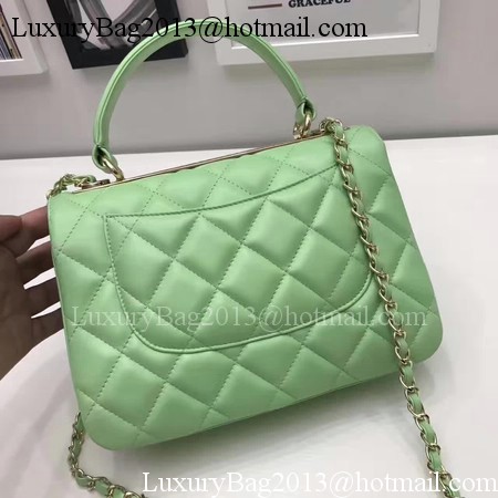 Chanel Classic Top Handle Bag Original Sheepskin Leather A92991 Green Chanel Classic Top Handle Bag Original Sheepskin Leather A92991 Green
