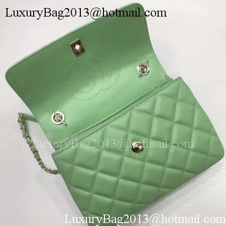 Chanel Classic Top Handle Bag Original Sheepskin Leather A92991 Green Chanel Classic Top Handle Bag Original Sheepskin Leather A92991 Green