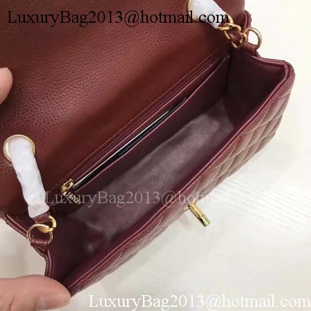 Chanel mini Classic Flap Bag Original Cannage Pattern A1116 Wine Chanel mini Classic Flap Bag Original Cannage Pattern A1116 Wine