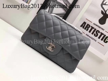 Chanel mini Classic Flap Bag Original Sheepskin Leather A1116 Grey Chanel mini Classic Flap Bag Original Sheepskin Leather A1116 Grey