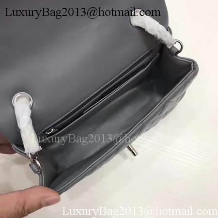 Chanel mini Classic Flap Bag Original Sheepskin Leather A1116 Grey Chanel mini Classic Flap Bag Original Sheepskin Leather A1116 Grey