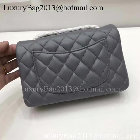 Chanel mini Classic Flap Bag Original Sheepskin Leather A1116 Grey Chanel mini Classic Flap Bag Original Sheepskin Leather A1116 Grey