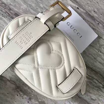 Gucci GG Marmont Quilted Leather Bag 476434 White Gucci GG Marmont Quilted Leather Bag 476434 White