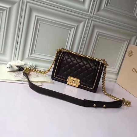 Boy Chanel Flap Shoulder Bag Sheepskin Leather A67085E Black Boy Chanel Flap Shoulder Bag Sheepskin Leather A67085E Black