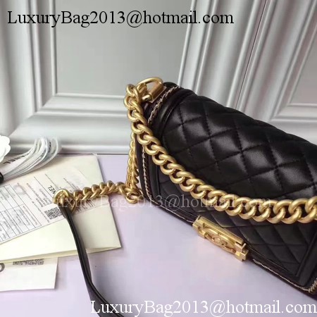 Boy Chanel Flap Shoulder Bag Sheepskin Leather A67085E Black Boy Chanel Flap Shoulder Bag Sheepskin Leather A67085E Black