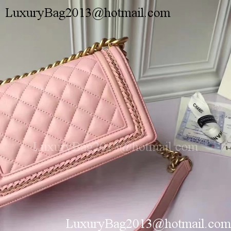 Boy Chanel Flap Shoulder Bag Sheepskin Leather A67085E Pink Boy Chanel Flap Shoulder Bag Sheepskin Leather A67085E Pink
