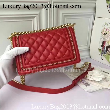 Boy Chanel Flap Shoulder Bag Sheepskin Leather A67085E Red Boy Chanel Flap Shoulder Bag Sheepskin Leather A67085E Red