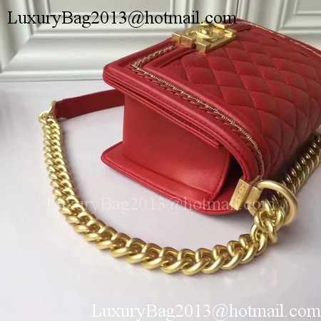Boy Chanel Flap Shoulder Bag Sheepskin Leather A67085E Red Boy Chanel Flap Shoulder Bag Sheepskin Leather A67085E Red