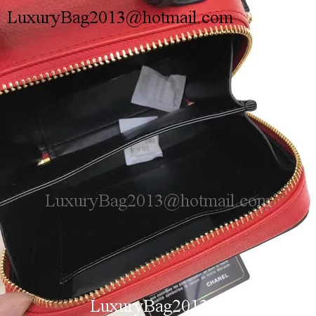 Chanel Cosmetic Bag Original Cannage Pattern A93341 Red&Black Chanel Cosmetic Bag Original Cannage Pattern A93341 Red&Black