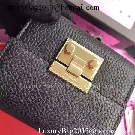 Gucci Calfskin Leather Padlock Wallet 453155 Black Gucci Calfskin Leather Padlock Wallet 453155 Black