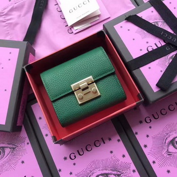 Gucci Calfskin Leather Padlock Wallet 453155 Green Gucci Calfskin Leather Padlock Wallet 453155 Green