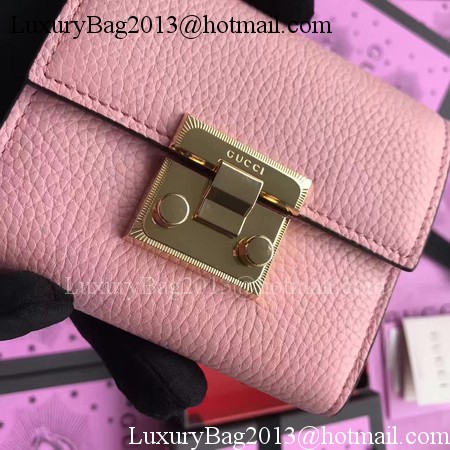 Gucci Calfskin Leather Padlock Wallet 453155 Pink Gucci Calfskin Leather Padlock Wallet 453155 Pink