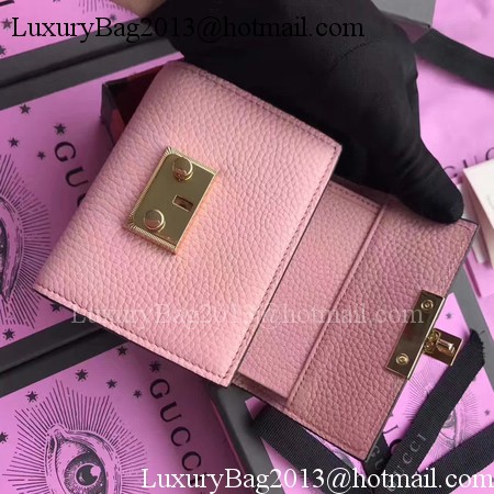 Gucci Calfskin Leather Padlock Wallet 453155 Pink Gucci Calfskin Leather Padlock Wallet 453155 Pink