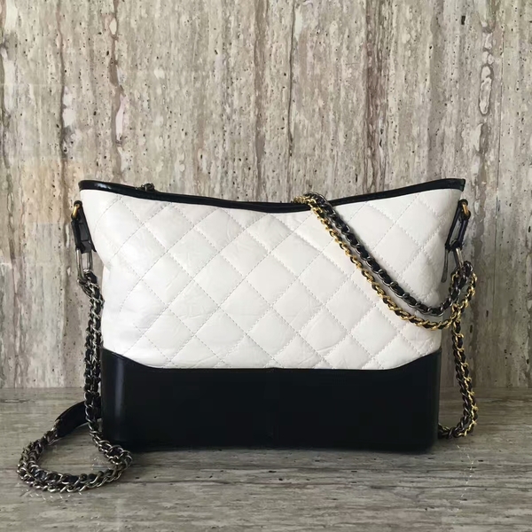 Chanel Gabrielly Calf Leather Shoulder Bag 93824 Black&White Chanel Gabrielly Calf Leather Shoulder Bag 93824 Black&White