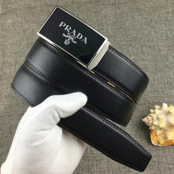 Prada 34mm Leather Belt PD0801 Black Prada 34mm Leather Belt PD0801 Black