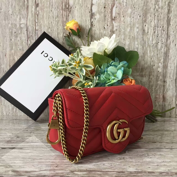 Gucci GG Marmont Velvet Nano Shoulder Bag 476433A Red Gucci GG Marmont Velvet Nano Shoulder Bag 476433A Red