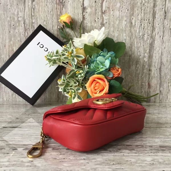 Gucci GG Marmont Velvet Nano Shoulder Bag 476433A Red Gucci GG Marmont Velvet Nano Shoulder Bag 476433A Red