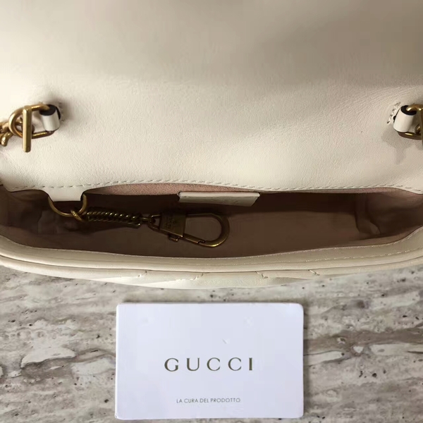 Gucci GG Marmont Nano Shoulder Bag 476433A White Gucci GG Marmont Nano Shoulder Bag 476433A White