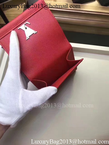 Louis Vuitton Calf Leather LOCKME II COMPACT WALLET M64309 Red Louis Vuitton Calf Leather LOCKME II COMPACT WALLET M64309 Red