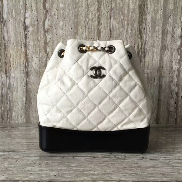 Chanel Sheepskin Leather Backpack 93825 White Chanel Sheepskin Leather Backpack 93825 White