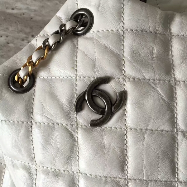 Chanel Sheepskin Leather Backpack 93825 White Chanel Sheepskin Leather Backpack 93825 White