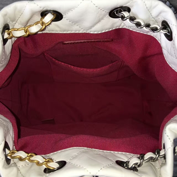 Chanel Sheepskin Leather Backpack 93825 White Chanel Sheepskin Leather Backpack 93825 White