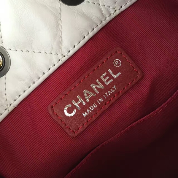 Chanel Sheepskin Leather Backpack 93825 White Chanel Sheepskin Leather Backpack 93825 White