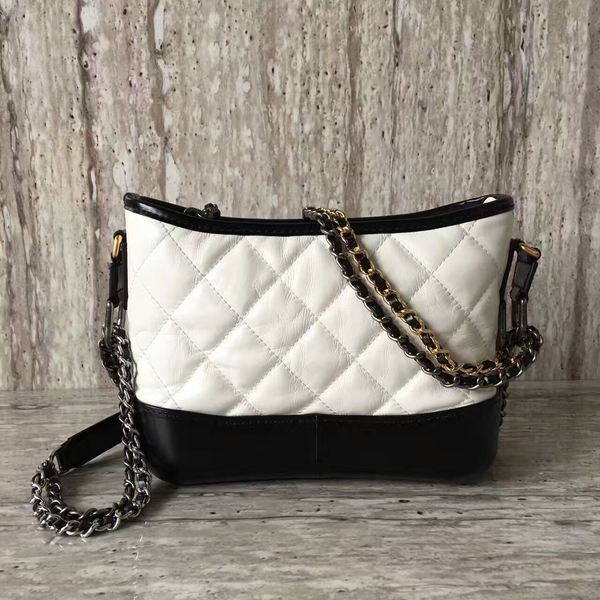 Chanel Gabrielly Calf Leather Shoulder Bag 93823 Black&White Chanel Gabrielly Calf Leather Shoulder Bag 93823 Black&White