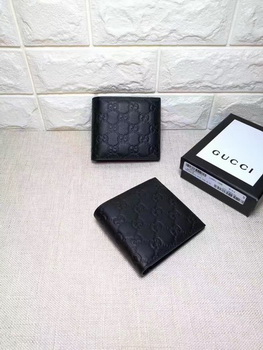 Gucci Bi-Fold GG Leather Wallet 145754 Black Gucci Bi-Fold GG Leather Wallet 145754 Black