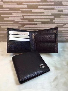 Gucci Calfskin Leather Bi-fold Wallet 308795 Black Gucci Calfskin Leather Bi-fold Wallet 308795 Black