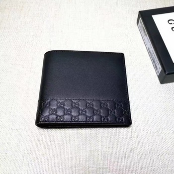 Gucci Guccissima Leather Bi-fold Wallet 256408 Black Gucci Guccissima Leather Bi-fold Wallet 256408 Black